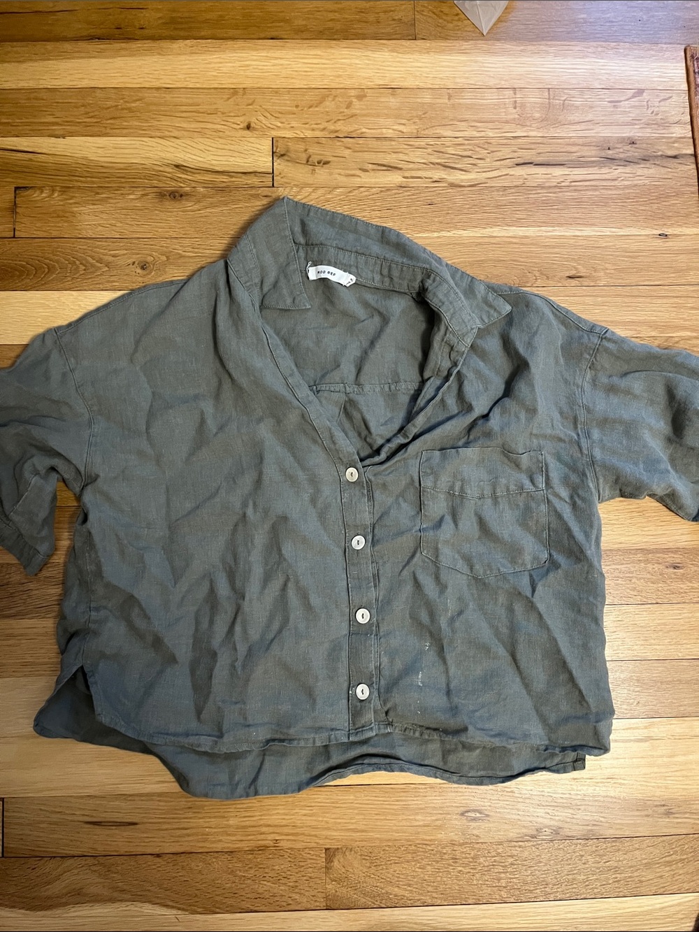 Mod Ref Olive Gray Casual Button-Down Shirt